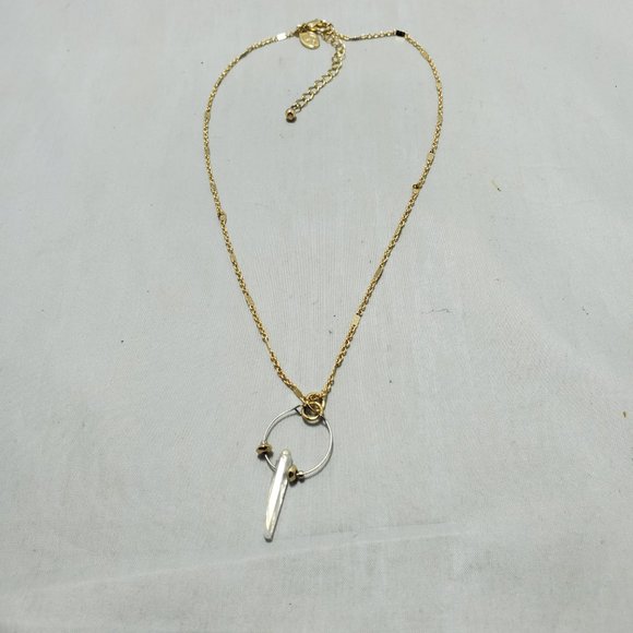 Charming Charlie 2 necklace set - clear quartz gold chain & gray velvet neck - Picture 7 of 7